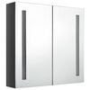 vidaXL Bathroom Cabinet Shining gray MDF with melamine finish and glass