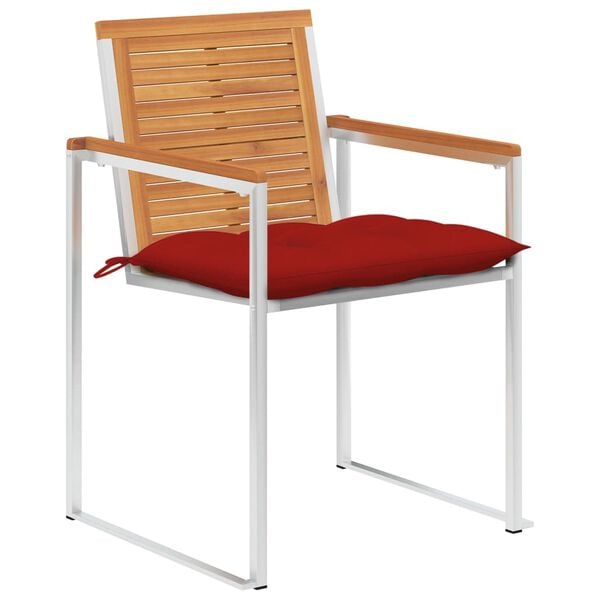 vidaXL Patio Chairs 6 pcs with Cushions Solid Acacia Wood