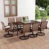 vidaXL Patio Dining Set Set of 8 Brown Textilene and Powder-Coated Steel