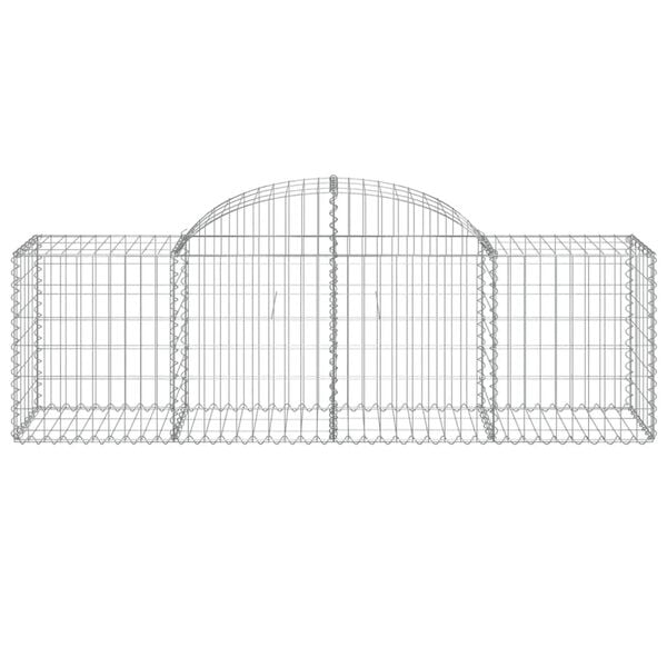 vidaXL Gabion Basket Set of 7 Silver Galvanized iron