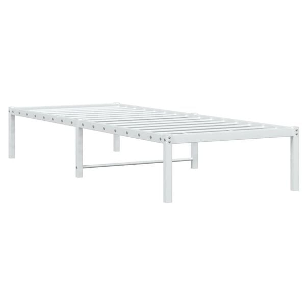vidaXL Metal Bed Frame without Mattress White 29.5"x74.8"