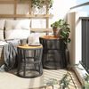 vidaXL Garden Side Table Gray and Brown PE rattan Small and Medium
