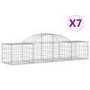 vidaXL Gabion Basket Set of 7 Silver Galvanized Iron