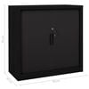 vidaXL Sliding Door Cabinet Black Steel Compact Adjustable Shelves
