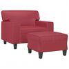 vidaXL Sofa Chair With Footstool Wine Red