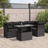 vidaXL Garden Sofa Set Black PE Rattan Medium Modular Garden Sofa Set