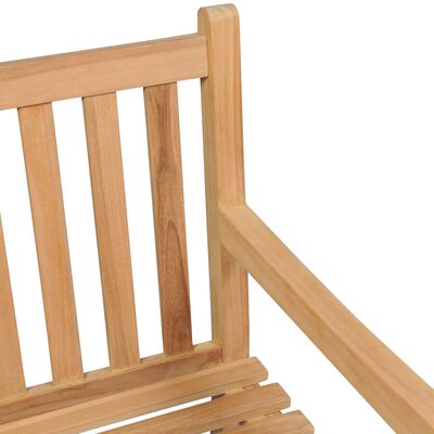 vidaXL Patio Bench with Black Cushion 47.2" Solid Teak Wood