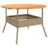 vidaXL Garden Table Beige Poly Rattan Ø43.3 x 28.0 in Durable