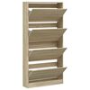 vidaXL Shoe Cabinet Sonoma Oak Engineered Wood Tall and Narrow