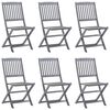 vidaXL Outdoor Chair Set of 6 Grey washed