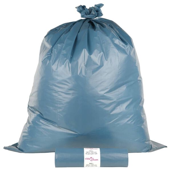 vidaXL Bin Bags 100 pcs Blue 63.4 gal