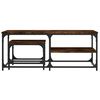 vidaXL Nesting Coffee Table Set of 2 Smoked Oak Engineered wood, metal