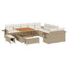 vidaXL Garden Sofa Set Height-Adjustable 13 pcs Beige poly rattan