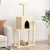 vidaXL Cat Tree Cream Engineered wood, plush, sisal Medium Cat Tree