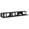 vidaXL TV Cabinet Set 3 pcs Black Oak 31.50 x 11.81 x 11.81 in