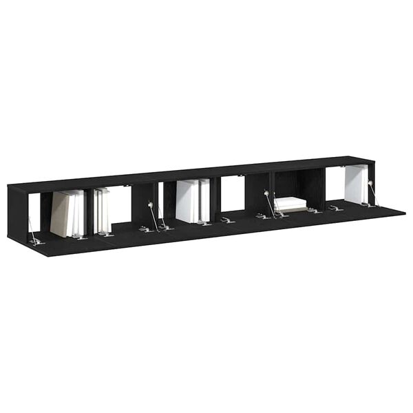 vidaXL TV Cabinet Set 3 pcs Black Oak 31.50 x 11.81 x 11.81 in