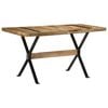 vidaXL Dining Table Natural Mango Wood Rough Mango Wood, Powder-Coated Steel