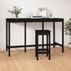 vidaXL Bar Table Black Solid pine wood Large Bar Table Rectangular