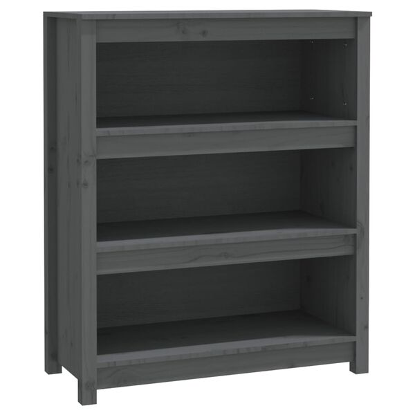 vidaXL Book Cabinet Grey Solid pine wood Medium Book Cabinet
