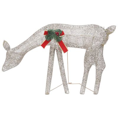 vidaXL Christmas Reindeer Family 106.3"x2.8"x35.4" Gold Warm White Mesh