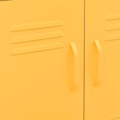 vidaXL Storage Cabinet Mustard Yellow 23.6"x13.8"x19.3" Steel
