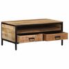 vidaXL Coffee Table Natural Finish Wood with Black Iron