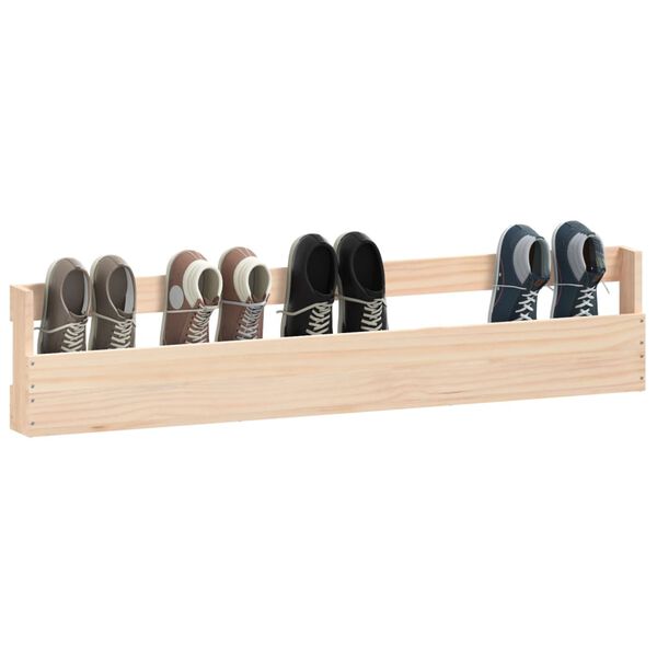 vidaXL Wall-mounted Shoe Rack Set of 2 Natural Wood Solid pine wood