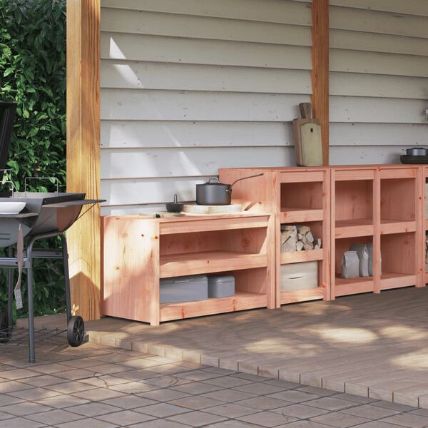 vidaXL Outdoor Kitchen Cabinet Set of 2 Natural Wood