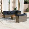 vidaXL 8 Piece Patio Sofa Set with Cushions Gray Poly Rattan