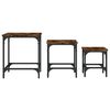 vidaXL Nesting Coffee Table Set of 3 Smoked oak Engineered wood