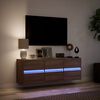 vidaXL TV Wall Cabinet Brown Oak Engineered wood 51.2 x 12.2 x 17.7 in