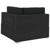 vidaXL Sofa Set Black PE rattan, Powder-coated steel, Polyester