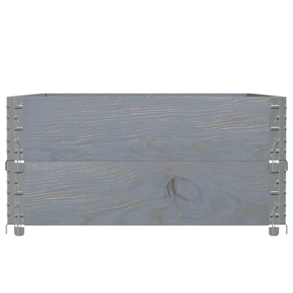 vidaXL Pallet Collars 2 pcs Grey 47.2x31.5" Solid Wood Pine
