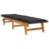 vidaXL Sun Lounger Black and Brown PE rattan, solid acacia wood, steel