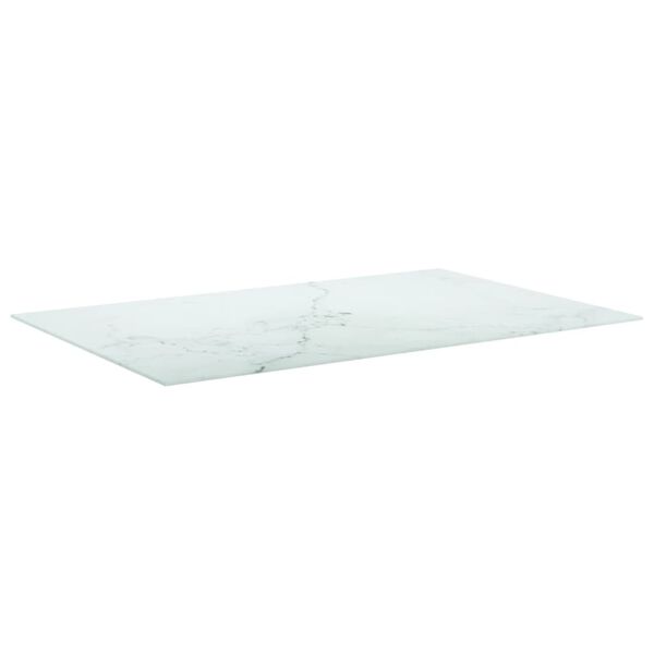 vidaXL Table Top White with Marble Design Tempered Glass 39.4 x 24.4 in