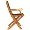 vidaXL Garden Chair Set of 2 Black Solid acacia wood, Polypropylene