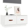 vidaXL TV Cabinet White Solid Pine Wood Standard TV Cabinet