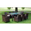 vidaXL Outdoor Furniture Set Brown Steel frame, PE rattan, Glass Large