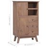 vidaXL Highboard Recycled Teak Brown Solid Teak Wood 23.6x11.8x39.4 in