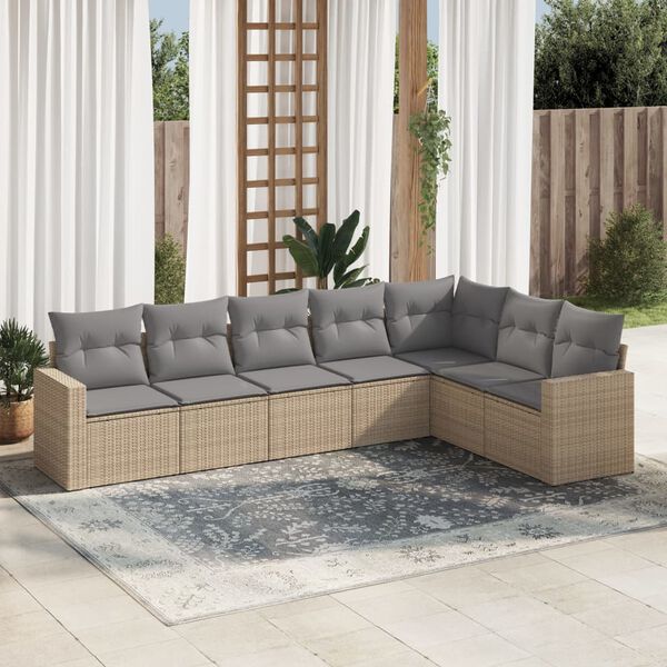 vidaXL Garden Sofa Set Beige, Light Grey