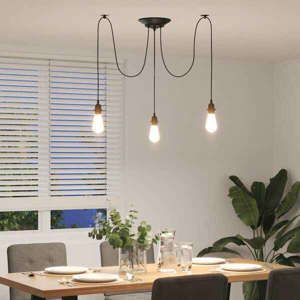 vidaXL Pendant Lamp Black Metal Adjustable height, ceiling mounting