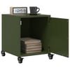 vidaXL Bedside Cabinet Olive Green Cold-rolled steel Small Portable