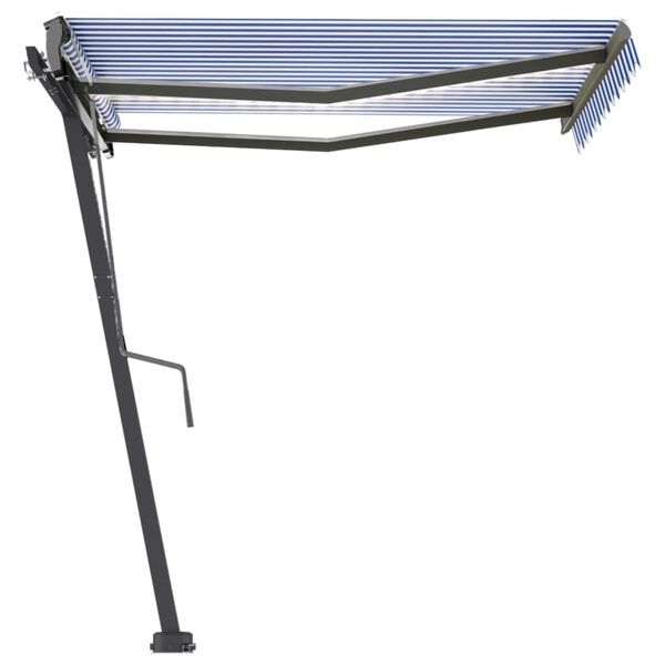 vidaXL Retractable Awning Blue and white