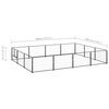 vidaXL Dog Kennel Black Steel Large Durable Dog Kennel Rectangular