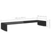 vidaXL TV Stand/Monitor Riser Glass Black 39.4"x11.8"x5.1"
