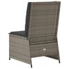 vidaXL Reclining Garden Sofa Grey PE rattan Compact Removable Covers