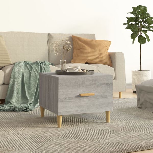 vidaXL Coffee Table Grey Sonoma Engineered Wood 19.7x19.7x15.7 in