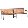 vidaXL Patio Bench Brown 90.9" Wood and Powder-coated Steel