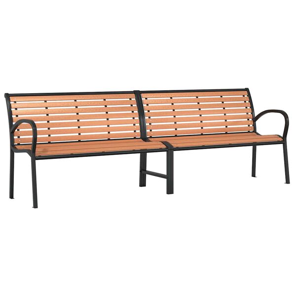 vidaXL Patio Bench Brown 90.9" Wood and Powder-coated Steel