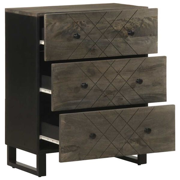 vidaXL Sideboard Black Solid mango wood, metal Medium Sideboard